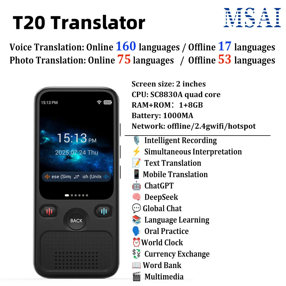 Traduttore MSAI T20 160 Lingue